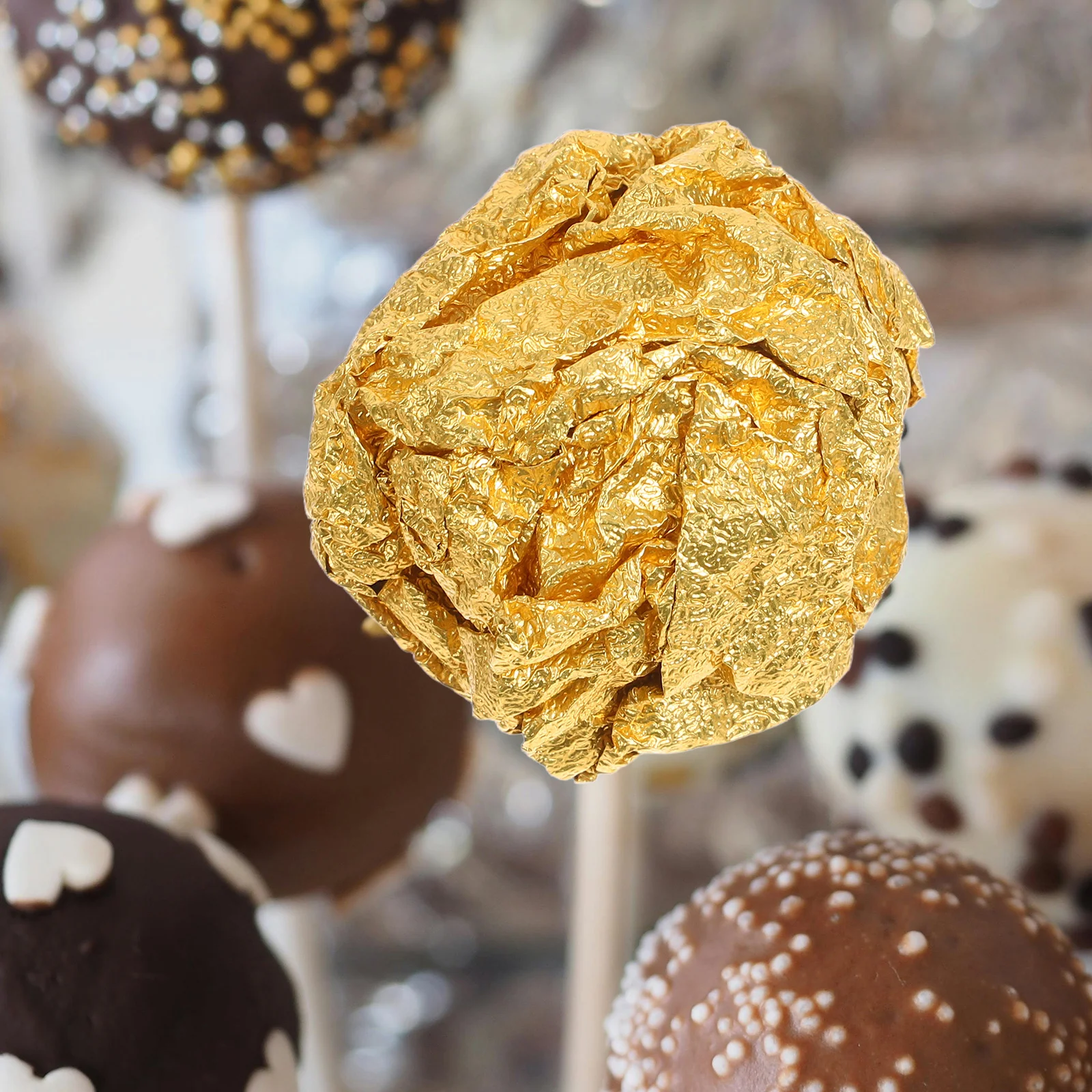 

Foil Candy Wrappers 500pcs Golden Aluminum Wrapping Paper for Chocolate Cookies Gift Packaging Party Wedding Celebration