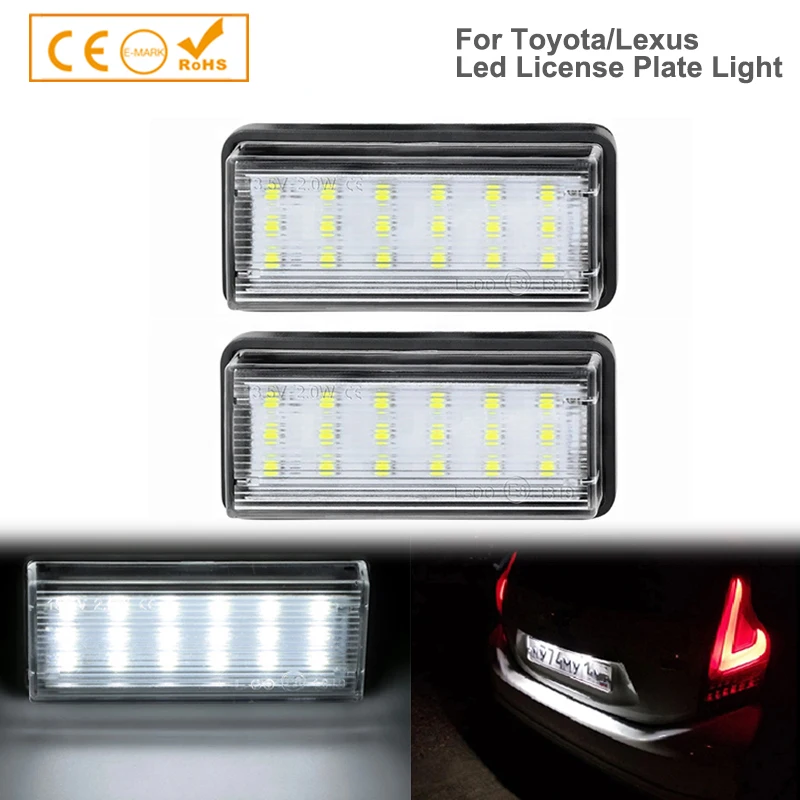 2pcs Error Free For Lexus LX470 GX470 Toyota Land Cruiser 120 Prado Land Cruiser 200 Car LED Number License Plate Light Kit