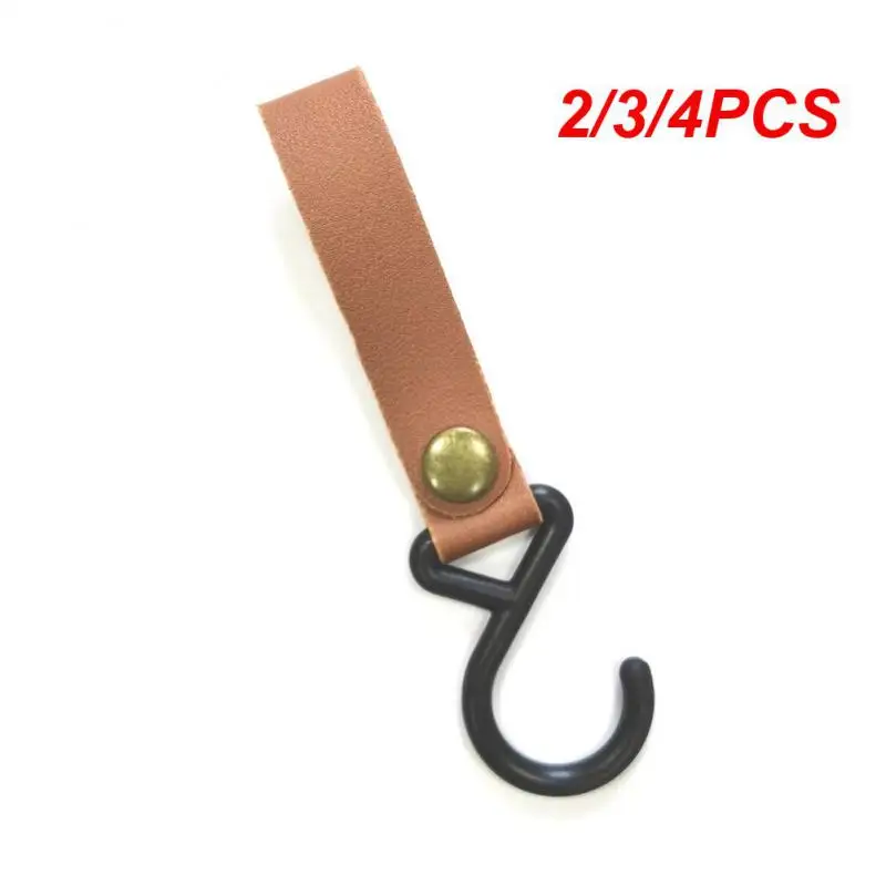 2/3/4PCS Campsite Storage Strap Portable Clothesline Leather Shelf Hook Durable Hiking Tent Accessories Lanyard Canopy Hanger