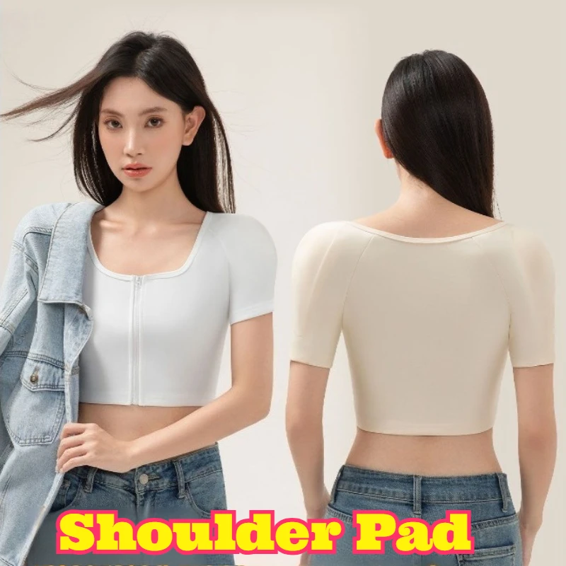 

Chest Binder Detachable Shoulder Pads Double Opening Chest Binder Square Shoulder Chest Minimizer Broad Shoulder Compression New