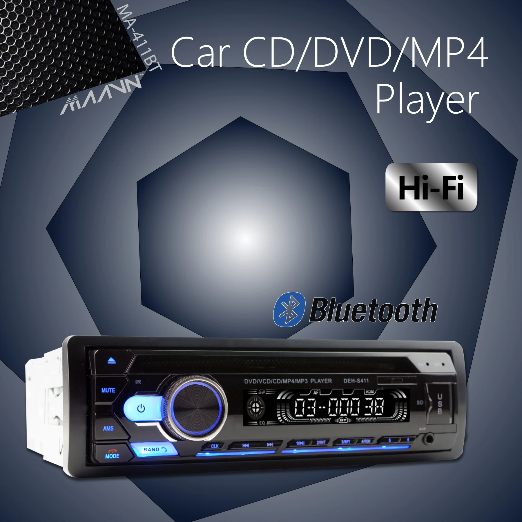 Car 1Din CDVD USB/TF In Dash Radio Receiver Bluetooth Player For Volkwagon Peugeot Citroen Seat Fiat Toyota Honda Nissan Ford