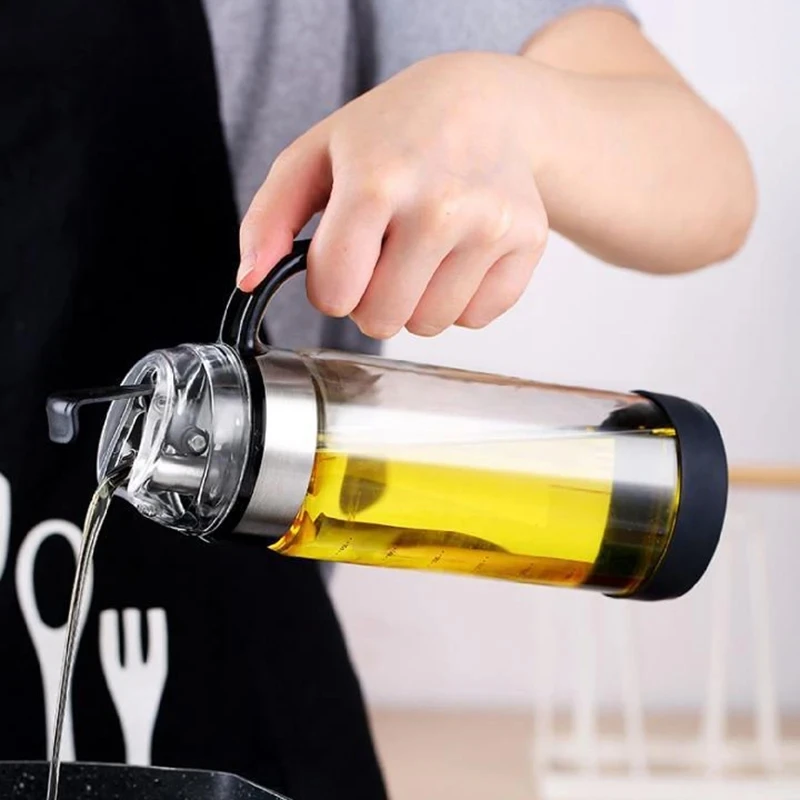 450/550ML Oil Dispenser Seasoning Bottle Sauce Bottle Glass Storage Bottles For Spice Glass Oil Bottle Cooking Kitchen Tool