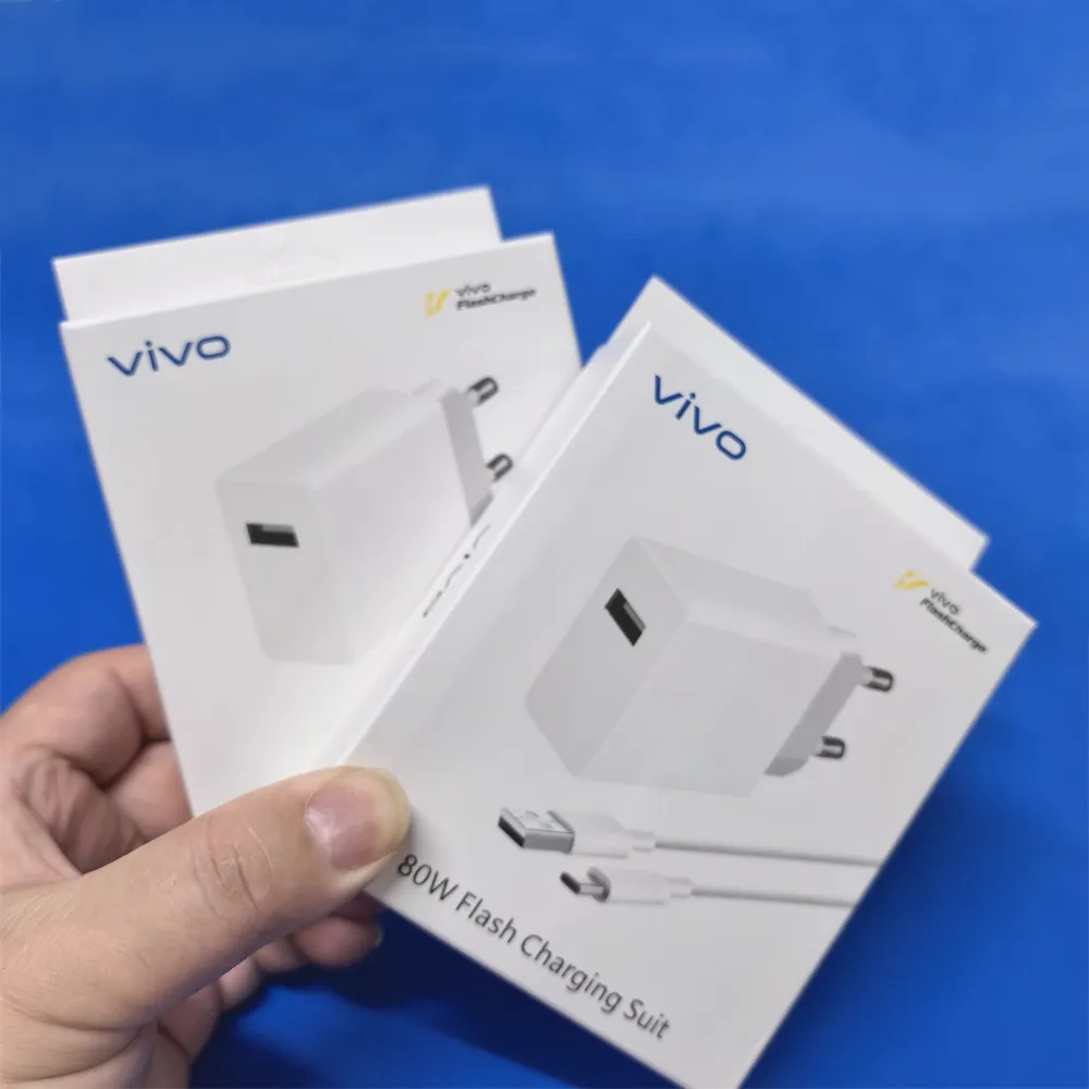 Vivo X200 X100 Pro Charger 80W EU Flashcharge Power Adapter Type C Cable For Vivo X80 70 90 X300 S30 S20 Pro IQOO 15 Pro Neo 11