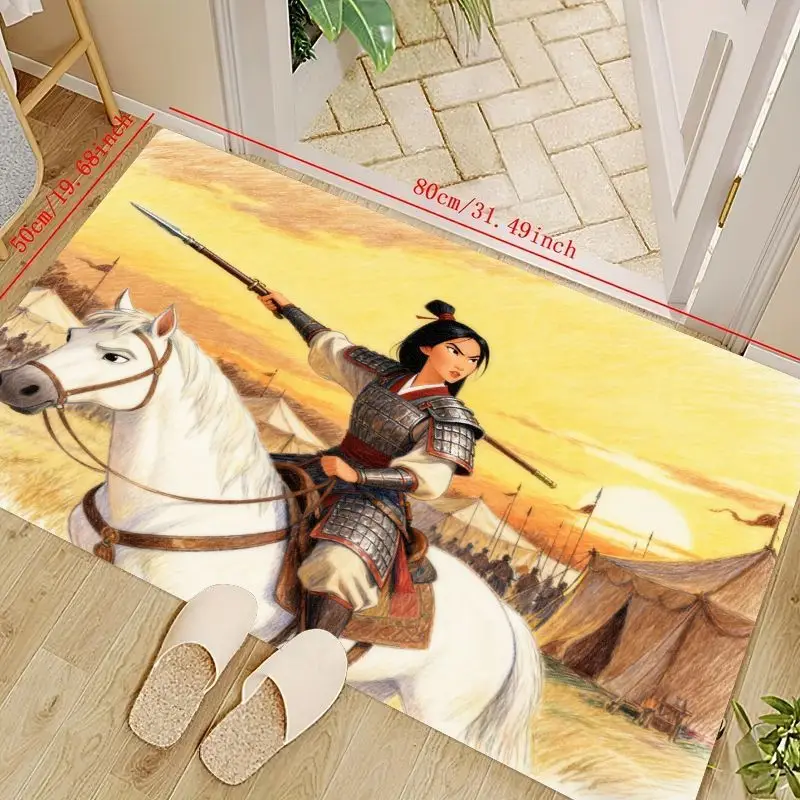 

1 шт. ковер принцессы Мулан-воина для украшения дома в гостиной, большой напольный коврик для детской игровой комнаты, коврик для йоги и внутренняя зона