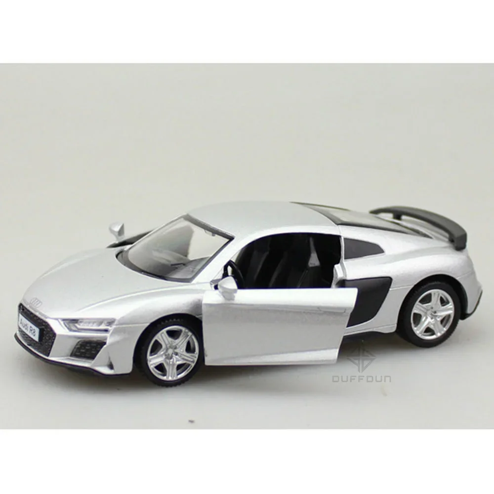 1:36 audi r8 Legierung Druckguss Metall Supercar Spielzeug auto Modell Simulation Licht und Ton 2 Türen geöffnet zurückziehen Geschenke für Kinder