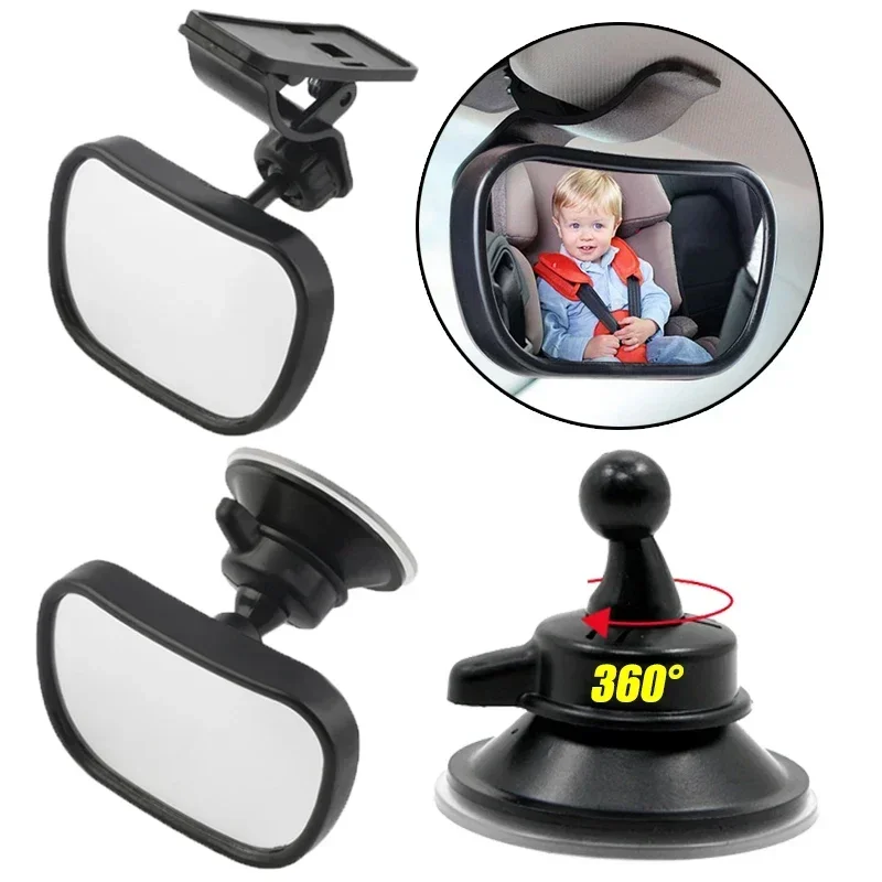 Car Safety Back Seat Baby View Mirror Adjustable Baby Rear Convex Mirror Child Baby Suction Cup Rearview Mirror Auto Accessories