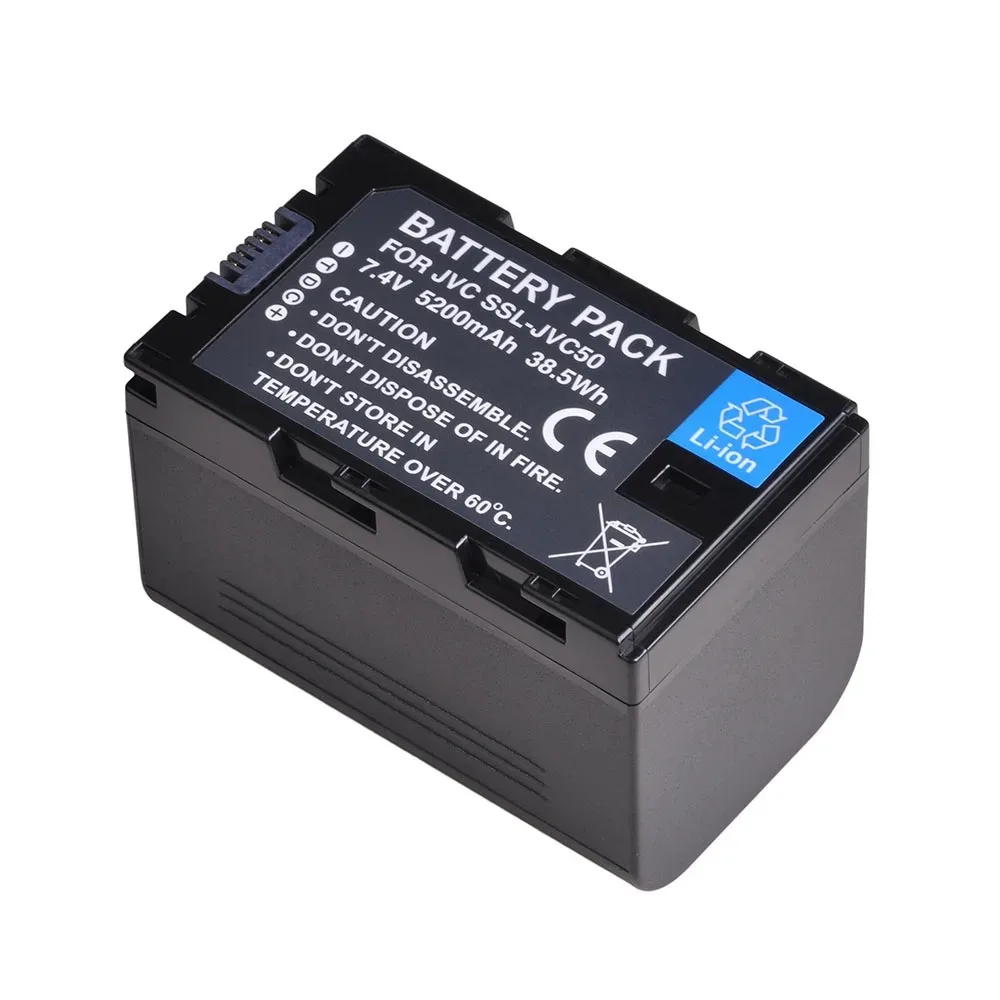 5200mAh SSL-JVC50 بطارية حزمة/شاحن بديل لكاميرات الفيديو JVC GY-HMQ10، GY-LS300، GY-HM200، GY-HM600، GY-HM600E، GY-HM650 #4