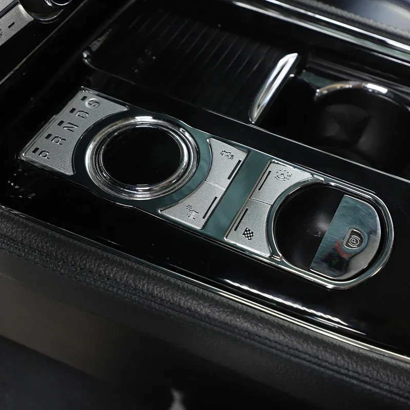 For 2010-2019 Jaguar XJ Stainless Steel Black Car Center Control Gear Button Frame Sticker Car Interior Protection Accessories