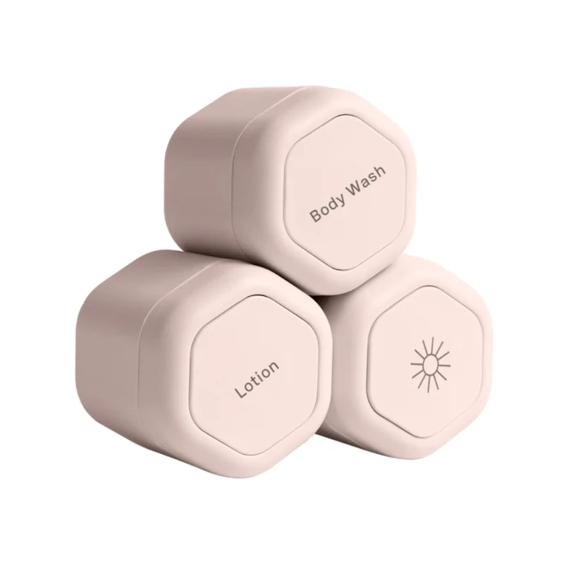 

3PCS Magnetic Leak-proof Travel Cosmetic Containers Set, Portable Refillable Dispenser Jars Mini Cosmetic Storage Organizer