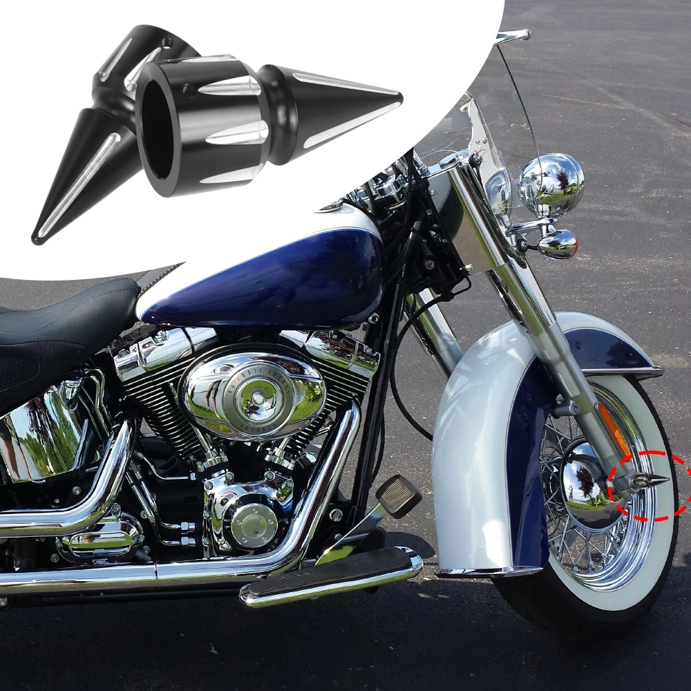 

For Harley-Davidson Touring Trike Dyna Sportster 2008–2024 Motorcycle CNC Front Axle Cap Nut Cover with Accessories Black/Chrome