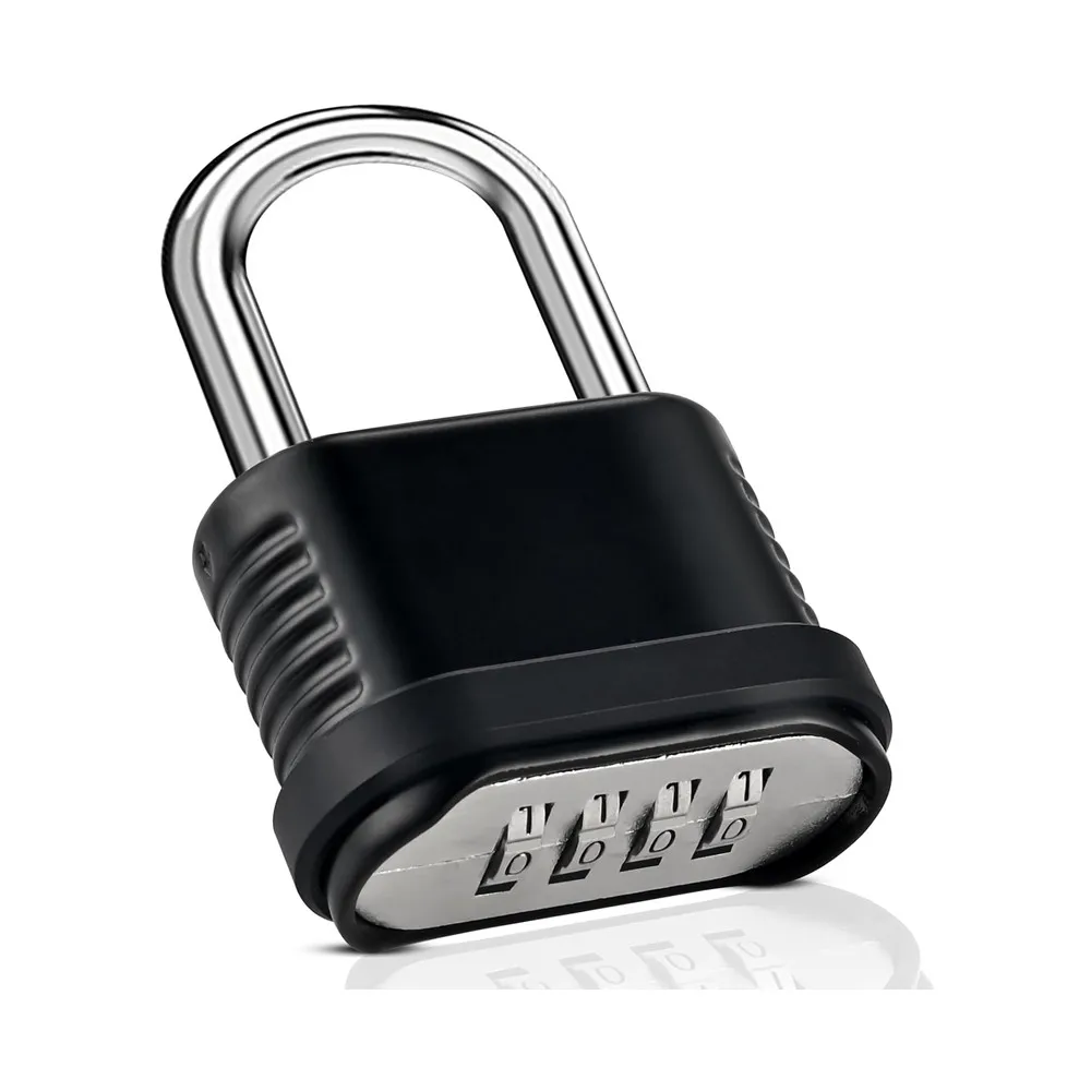 Cadenas à combinaison robuste à 4 chiffres, étanche, pour extérieur, vestiaire de gym, avec code réi