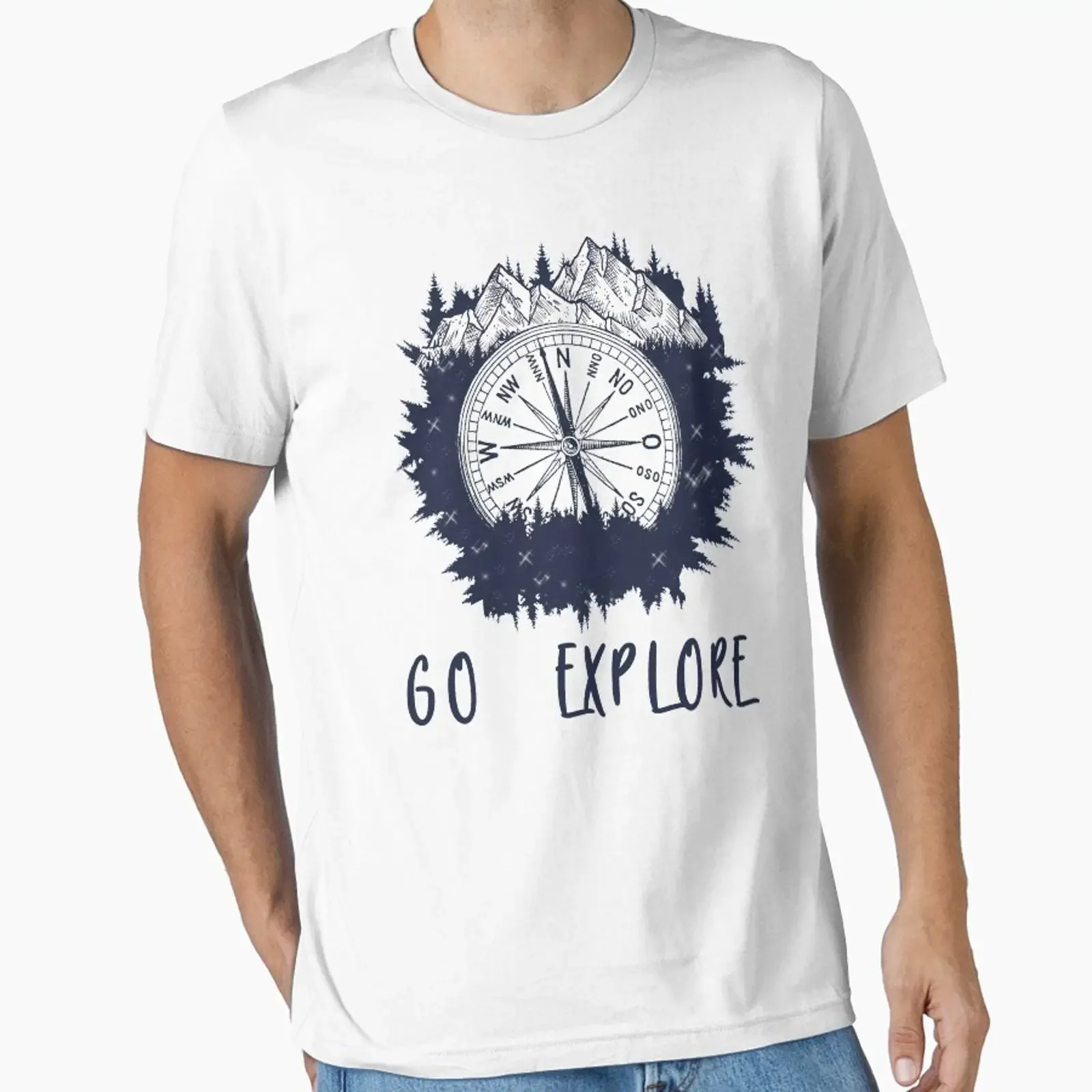 Go Explore designed and sold by MakiMadjija vintage Washed Comfortable streetwear Versatile Top For Everyday Wear Stylish