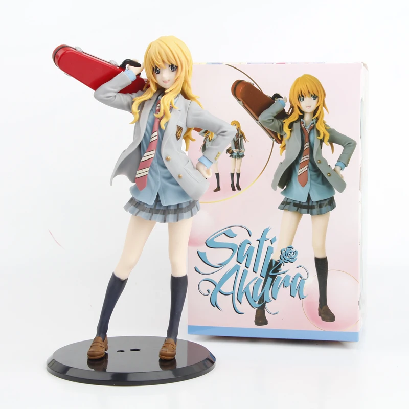 Anime Your Lie in April Miyazono Kaori Painted PVC Figure Collectible Model Toy 20cm