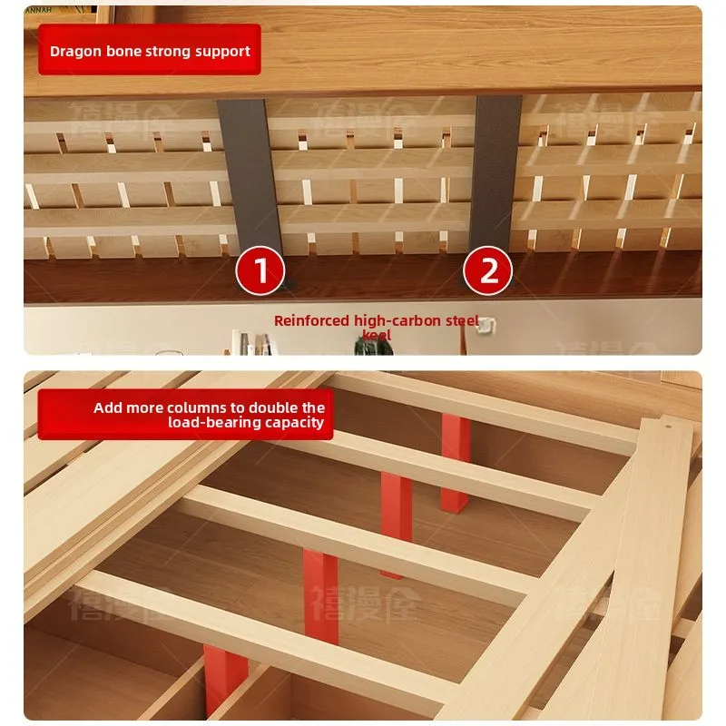 Solid wood bold upper and lower beds Half-height bed Mother and child beds Multifunctional upper and lower bunk beds