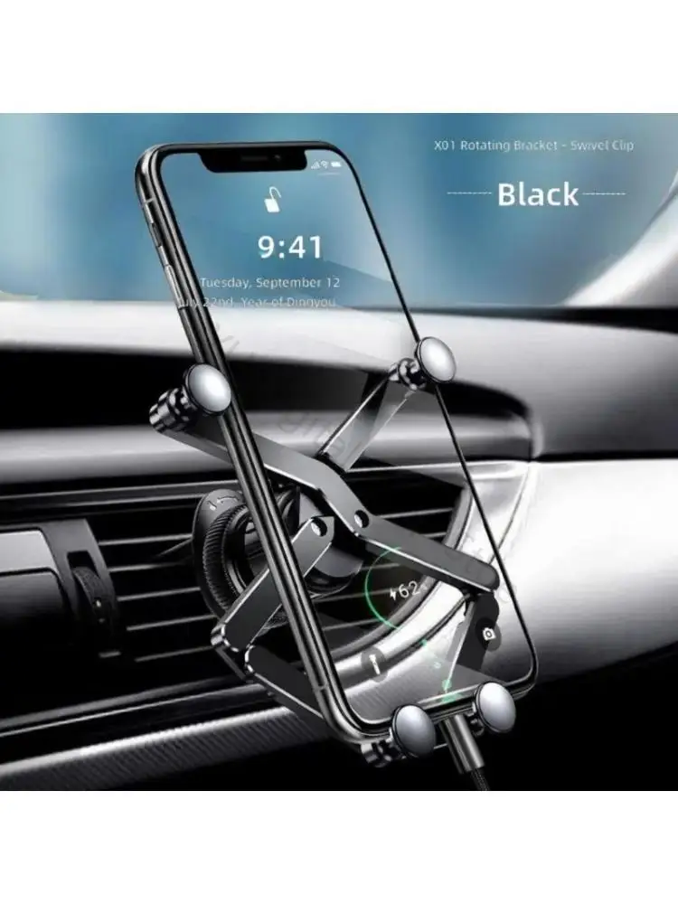 96BA Innovative Auto Tightening Phone Car Mount Adjustable Clamp Design for 4-6.7 Inches Devices Easy Hand Operations