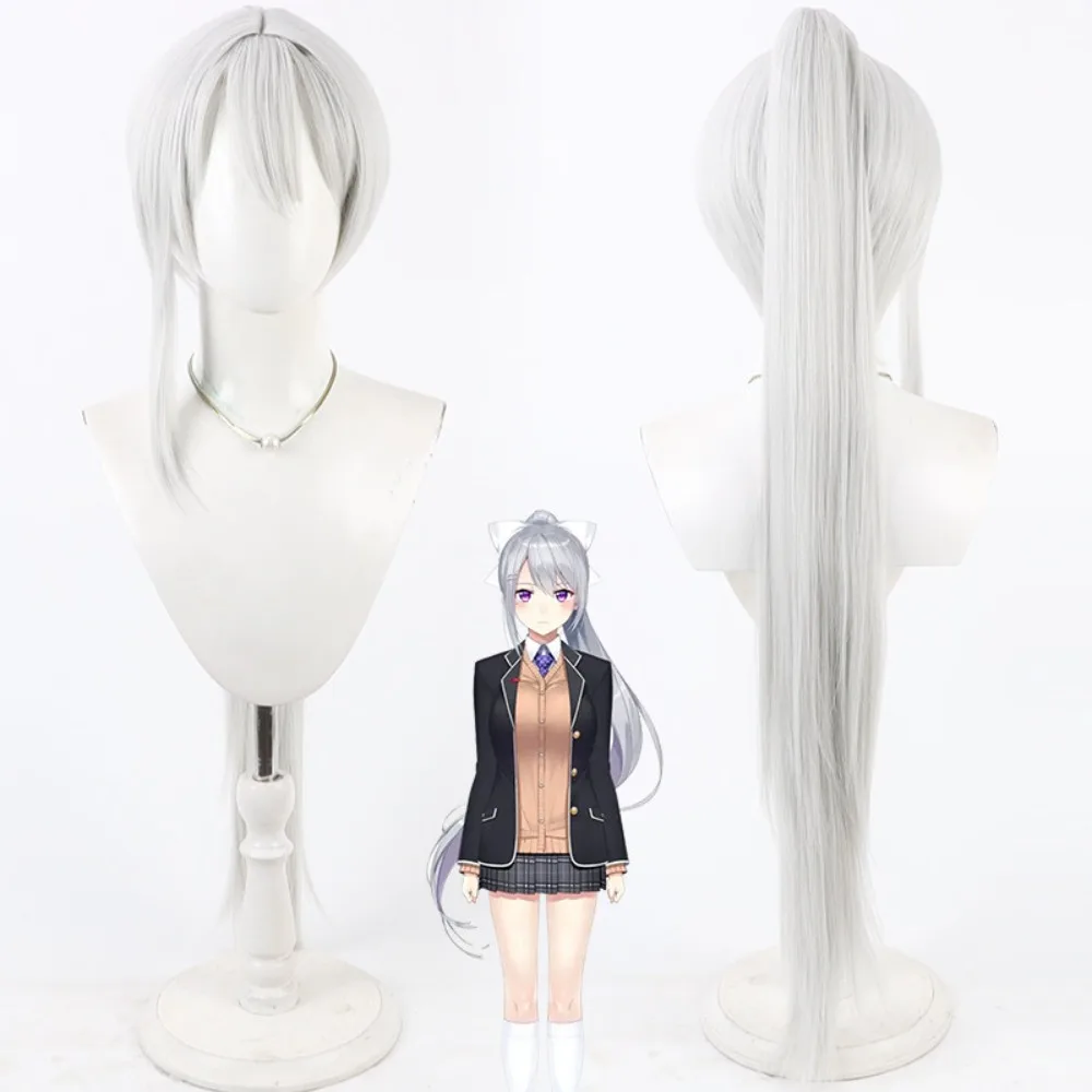 

Higuchi Kaede VTuber Cosplay Wig Realistic Scalp Silver Gray Two Styles