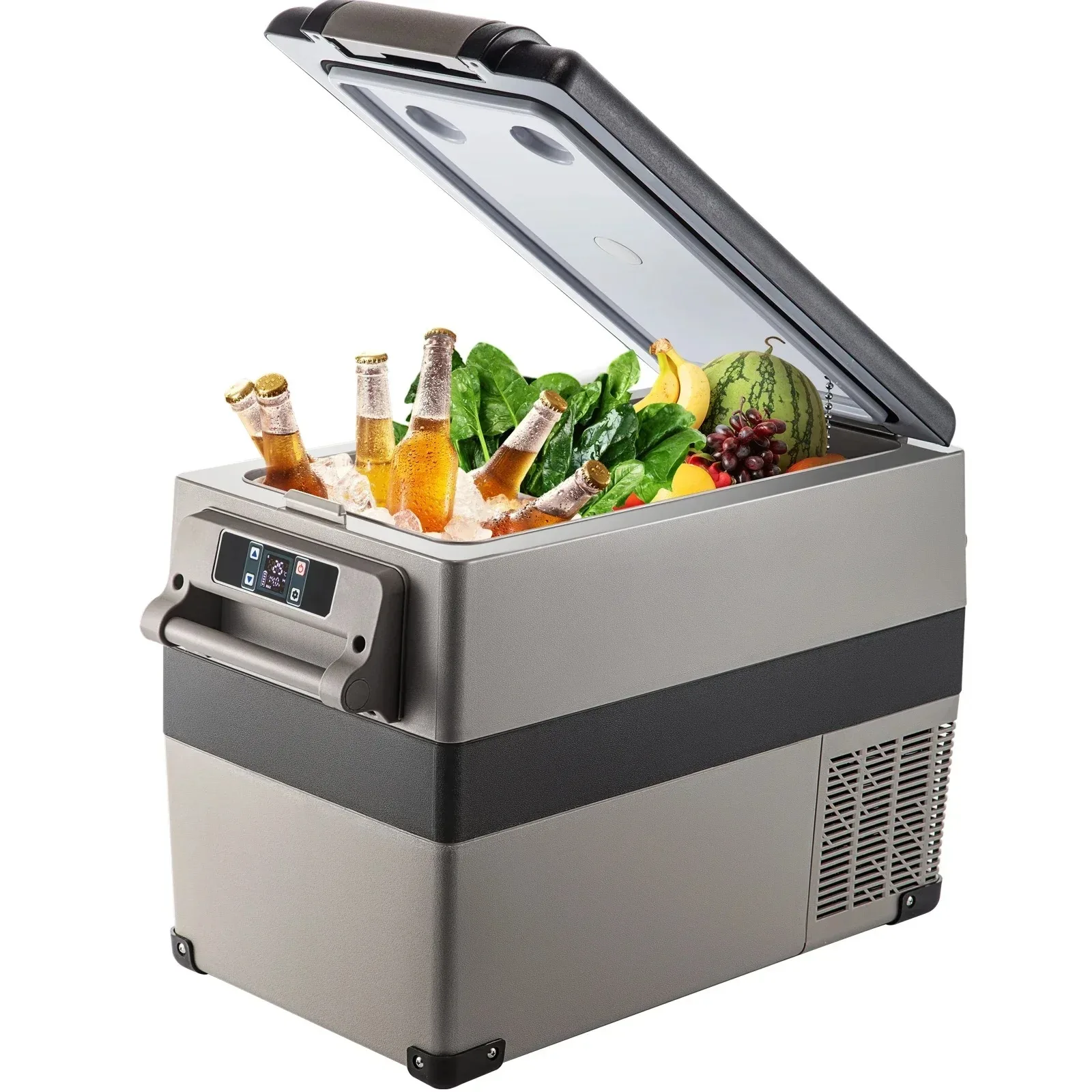 VEVOR 45L Auto-Kühlschrank, Mini-Kühlschrank mit Gefrierfach, tragbarer Kompressorkühler mit LED-Anzeige für Camping, Fahrzeug, Auto, LKW, Wohnmobil, Boot