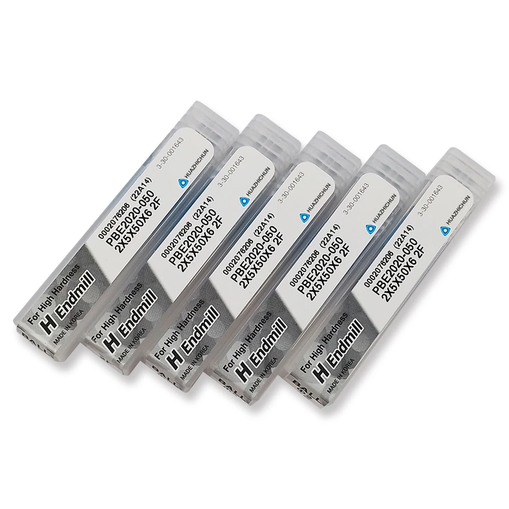 HUAZHICHUN PBE2020-050 2X5X50X6 2F คาร์ไบด์ End Mill แกะสลักเครื่องตัด CNC Router Bits สําหรับ PCB เครื่อง