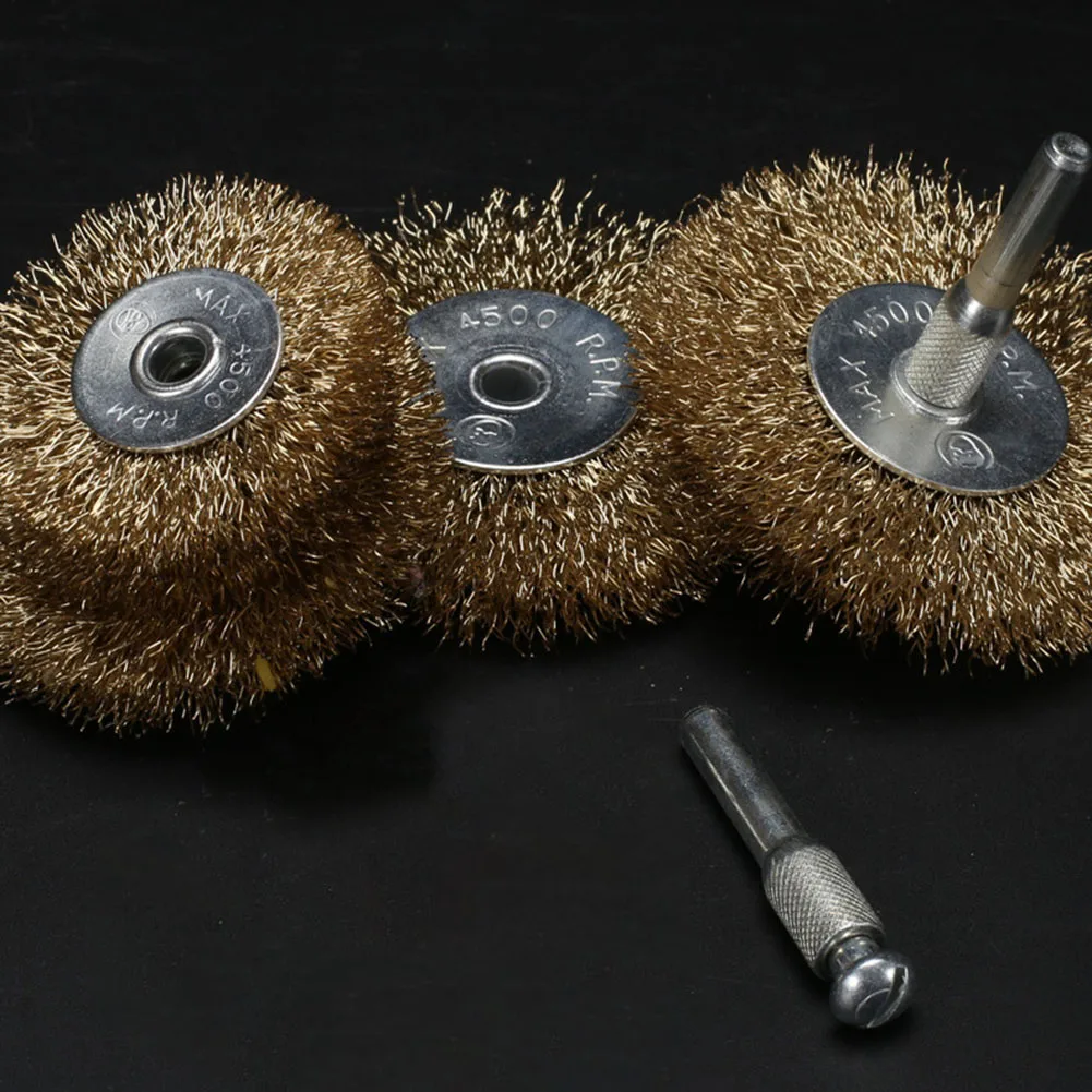 3 Inch Flat Crimped Stainless Steel Wire Wheel Brush Angle Grinder Accessories Rotary Tool Wood Cleaning Polishing Tool