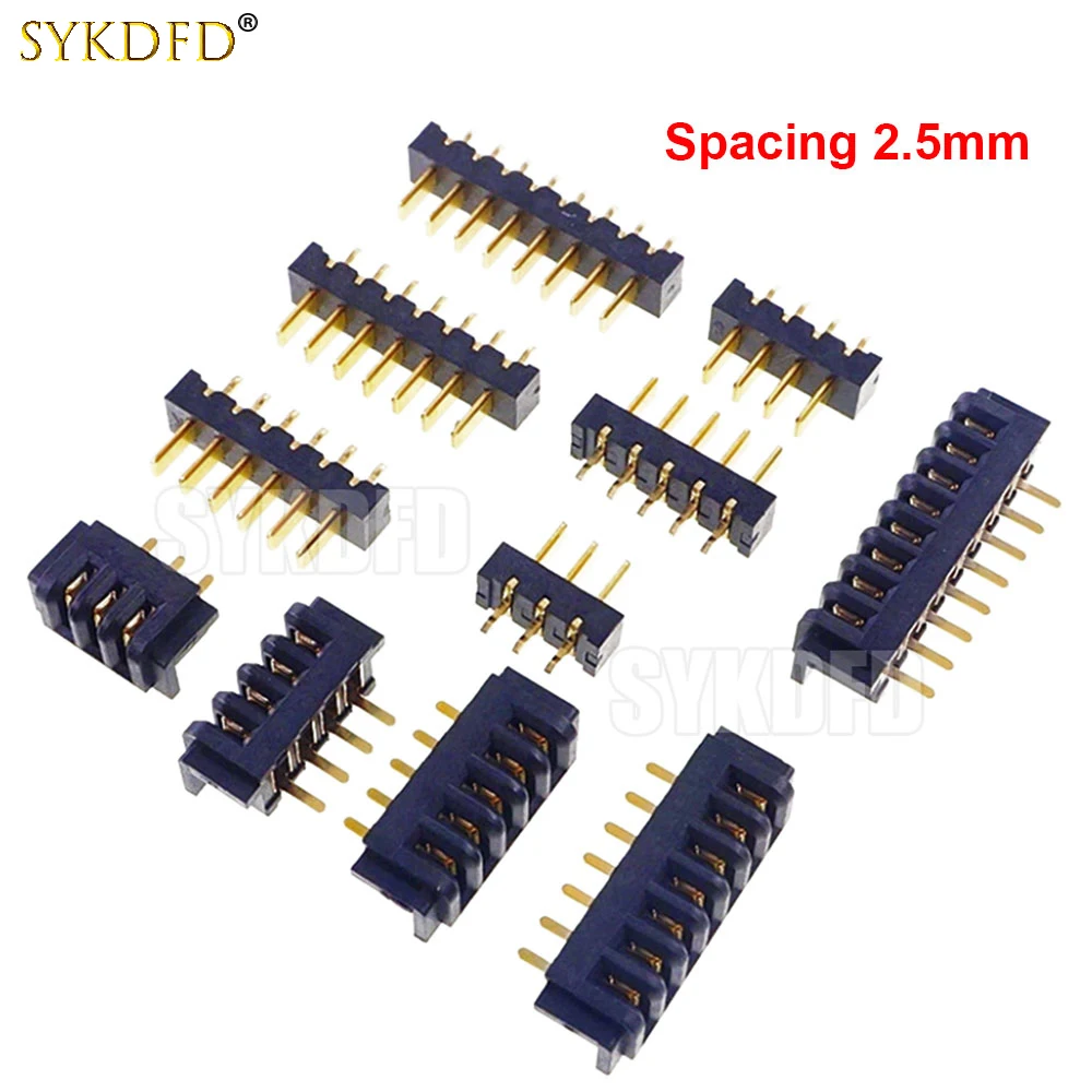 

1Pair Battery Connector Blade Socket Male Female Connector Pitch 2.5 mm 3-11Pin Direct insertion Vertical High Current