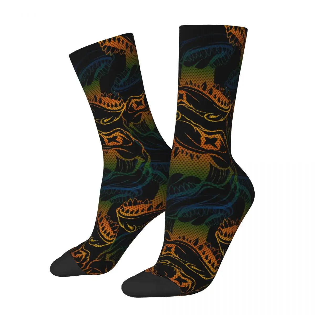 Colourful Line Dinosaur Kawaii Socks School Cartoon Pattern Socks