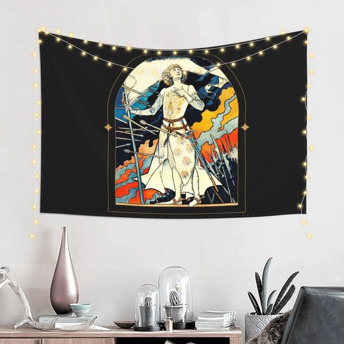 Joan of Arc Tapestry Cute Decor Room Ornaments Wall Hangings Decoration Tapestry