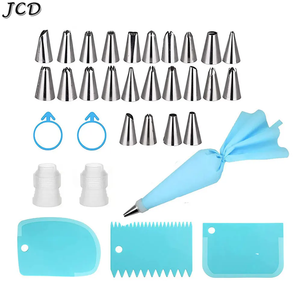 JCD Nozzle Piping Cake Decorating Tools Confectionery Equipment Kitchen Accessories Pastry Bag Bakery Set Stainless Steel Socket