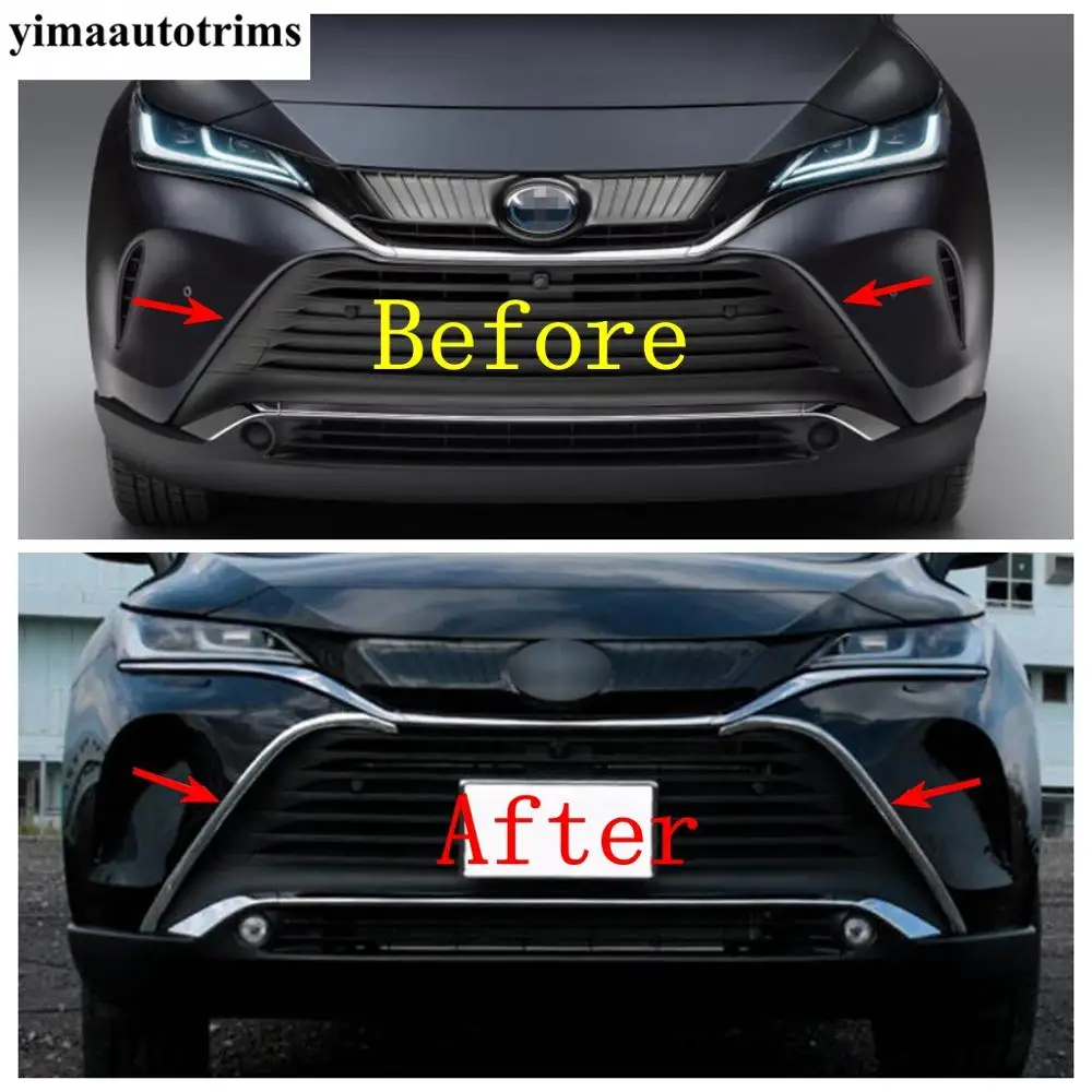

Car Front Bumper Grille Strip Decoration Cover Trim ABS Chrome Accessories Exterior Fit For Toyota Venza / Harrier 2021 - 2024