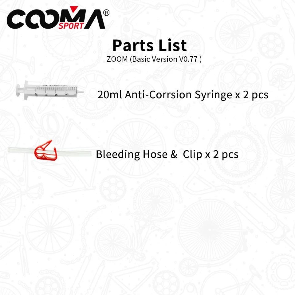 Bicycle Hydraulic Brake Bleed Kit for ZOOM HB-875, HB-100, HB-270, Mineral Oil Basic Version V0.77