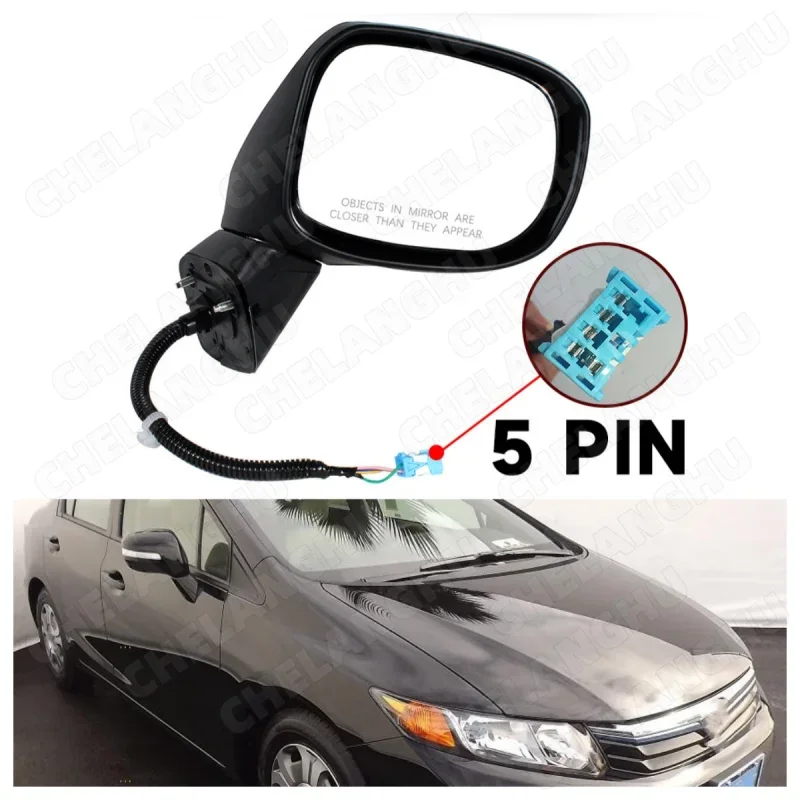 1Pc For Honda Civic 2012 2013 US Version Right Side 5-Pin Power Adjust Black Painted Turn lamp Mirror Assembly