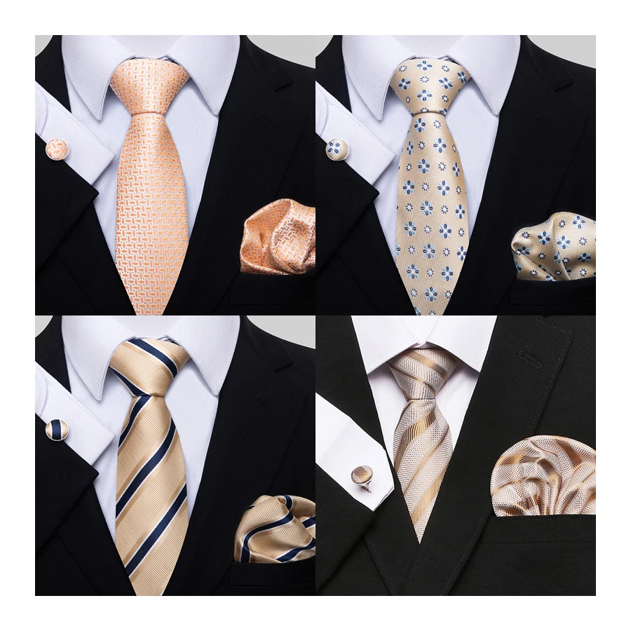 

Top grade Factory Sale 7.5 cm Birthday Present Tie Hanky Cufflink Set Necktie hombre Formal Clothing Pink Fit Workplace