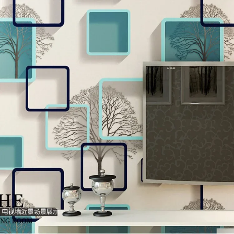 Wallpaper for 3D Hotel Engineering Bedroom Living Room TV Background Wall Square Abstract Wallpaper