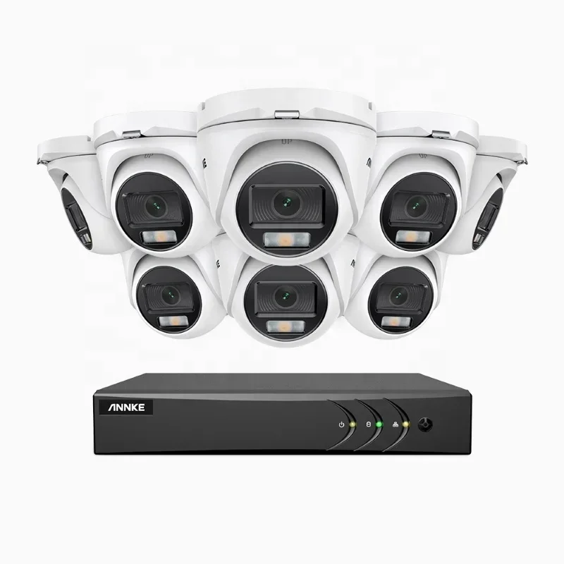NightChroma ColorVu 8CH H.265+ DVR Security Camera System 8pcs 1080P Outdoor Waterproof CCTV Cameras