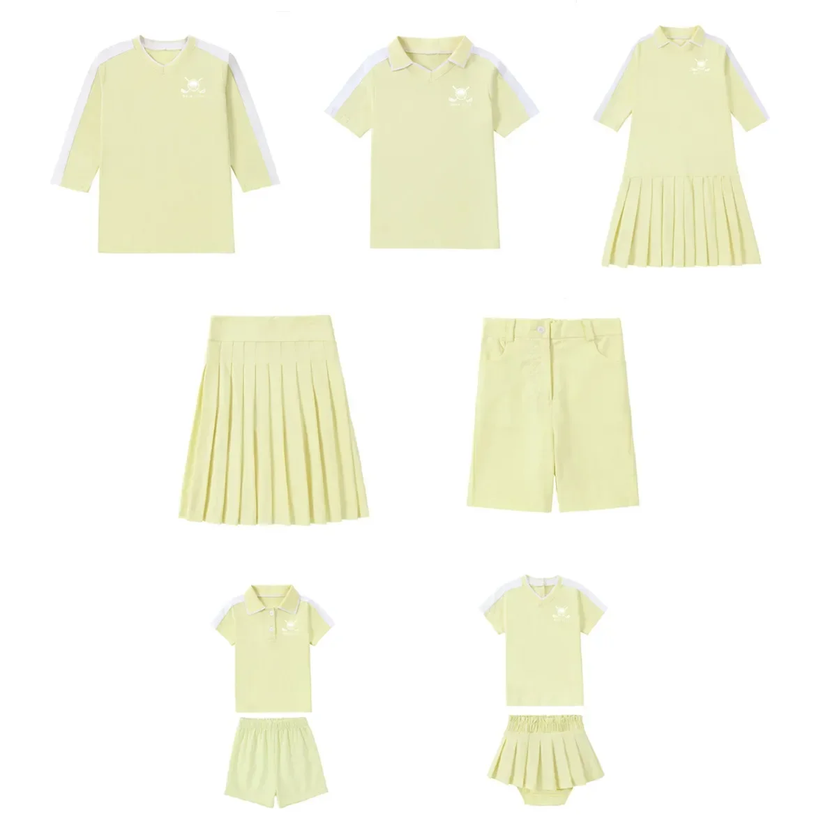 AP 2025SS golfcollectie casual geplooide kleding jongens meisjes katoen casual sportieve familie bijpassende kleding kinderoverhemd set