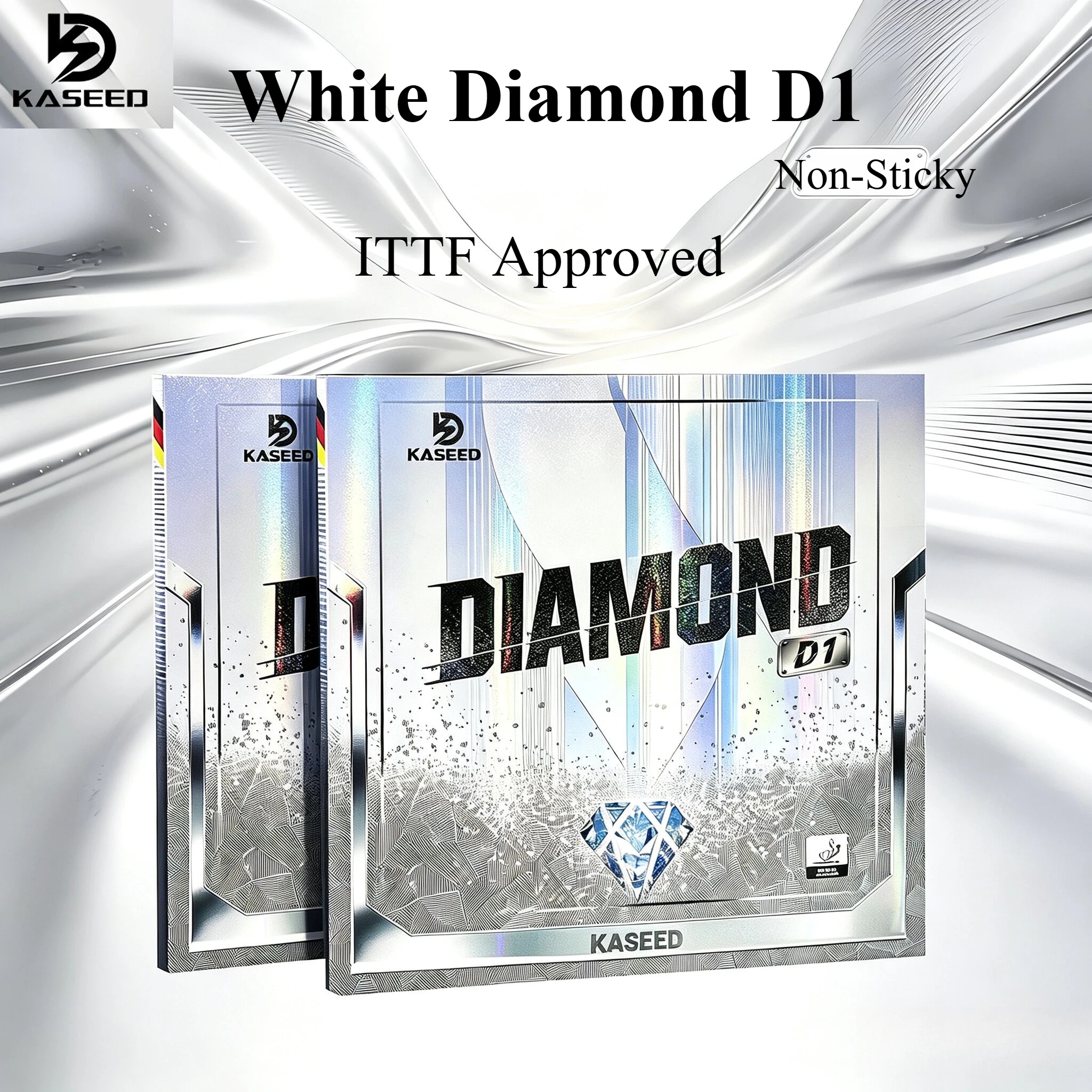 KASEED White Diamond D1 Table Tennis Rubber Sheet Non-Sticky Pips-in Inner Energy Ping Pong Rubber with Sponge ITTF Approved