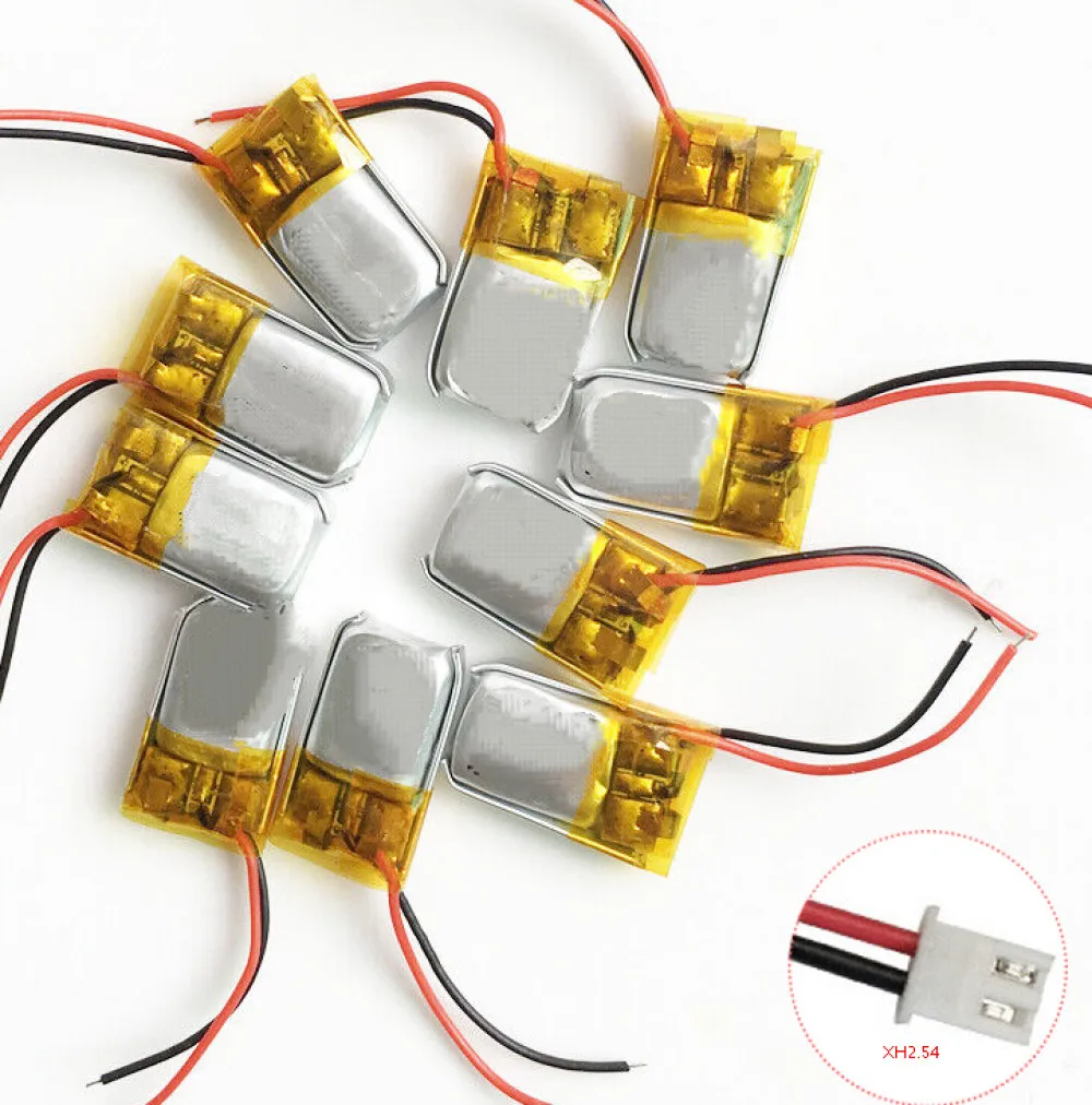 

10PCS 3.7V 50mAh LiPo Rechargeable Battery 401015 For Earphone GPS MP3 XH2.54