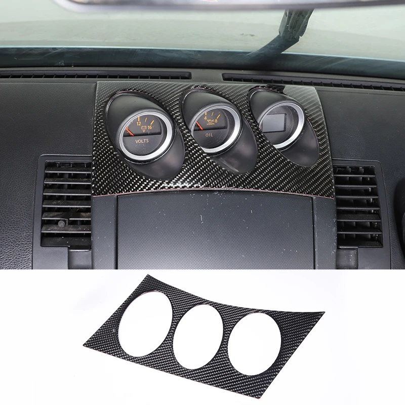 

Soft Carbon Fiber Car Center Console Dashboard Voltmeter Frame Cover Trim Stickers For Nissan 350Z 2003-2006 LHD RHD Accessories