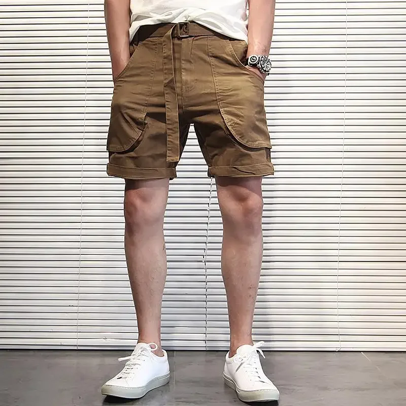 Bermuda Short Pants for Men with Pockets Mens Cargo Shorts Draw String Khaki Baggy Streetwear Big and Tall Jorts Vintage Summer