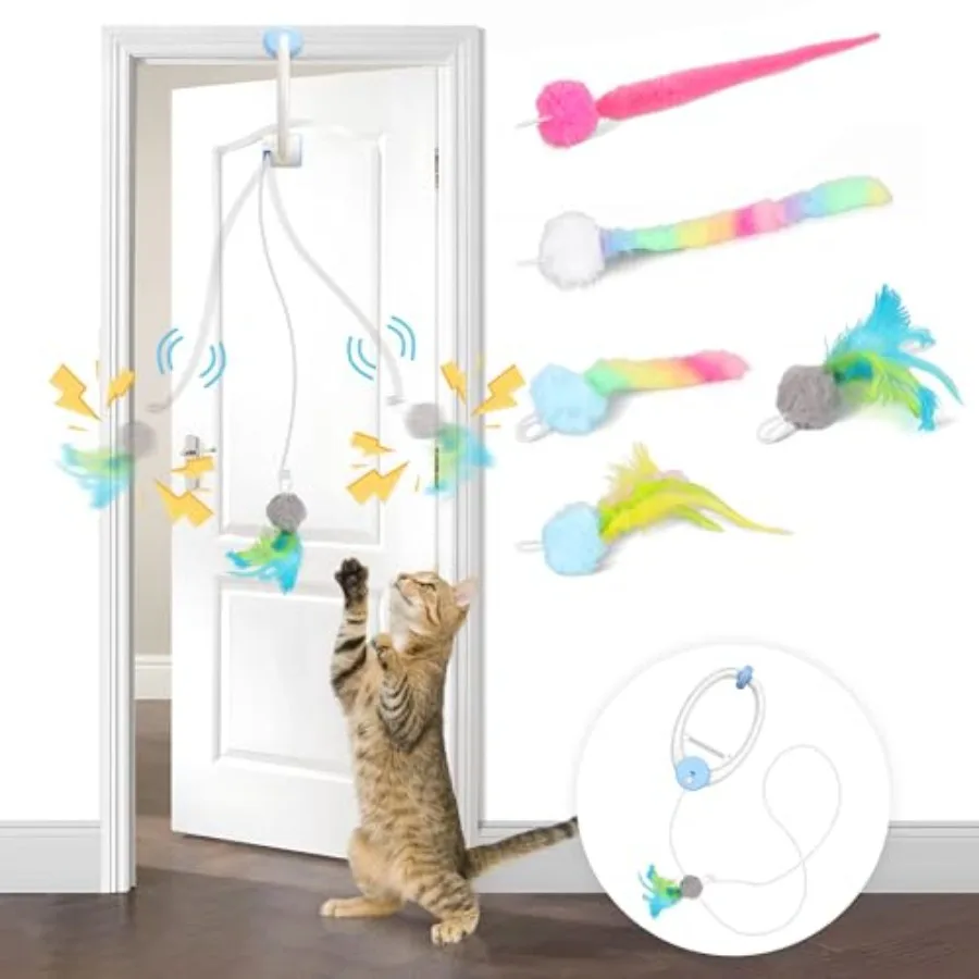 5 Pack Cat Toy Replaceable Feathers for Interactive Cat Toys with Remote Control, Cat Feather Toys Attachments for Indoor Cats