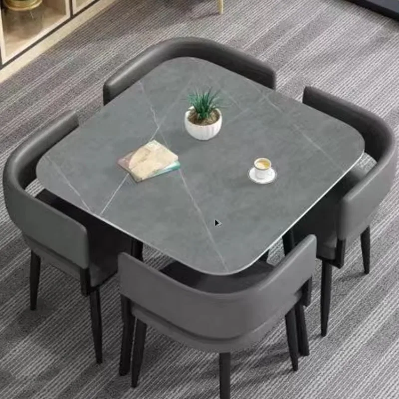 

Лидер продаж, заводская дешевая цена, мебель для столовой, мраморная столешница, 4-местный ресторан, кафе, стол для фаст-фуда, набор стульев