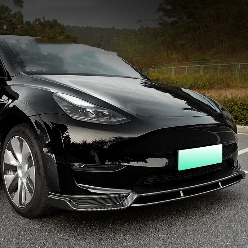 Przedni zderzak samochodowy część rozdzielająca nakładki zderzaka dla Tesla Model Y 2019 -2023 zestaw dyfuzora nadwozia Spoiler osłonka na zderzak