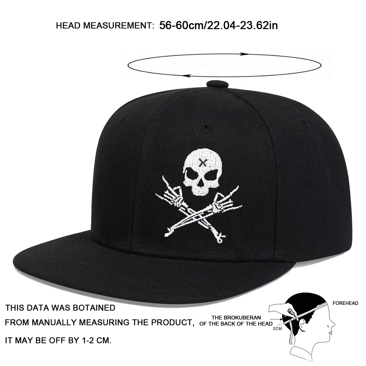 Unisex Skeleton Fingers Embroidery Hip-hop Hats Spring Autumn Outdoor Adjustable Casual Baseball Caps Sunscreen Hat