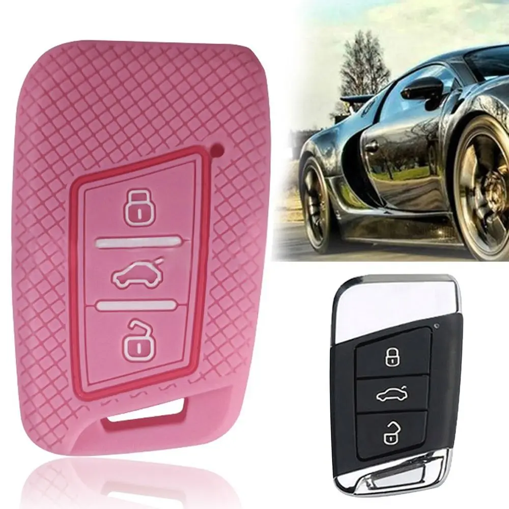 Silicone Remote Key Case Protector Full Protection Shell Cover for VW/Tiguan/Atheon/ /Polo/Passat B8/Skoda/Kodiaq/Octavia/Fabia