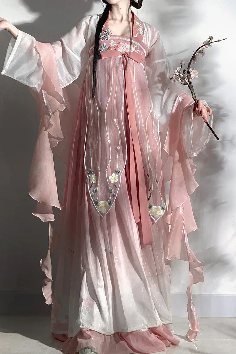 ชุด Hanfu ผู้หญิงจีนโบราณโบราณดั้งเดิมชุดคอสเพลย์ผู้หญิงนางฟ้าชุดปาร์ตี้ Hanfu ชุดเดรสเต้นรำฤดูร้อน