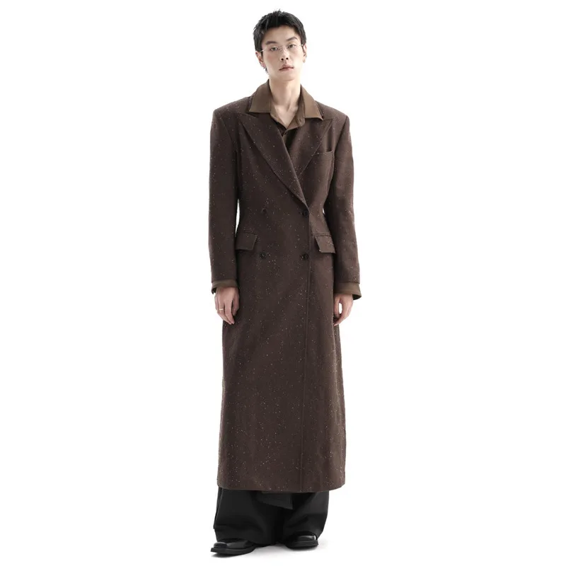 WVGA Autumn Winter New Man Tide Streetwear Shoulder Padded Trendy Turn-Down Collar Suit Coat Niche Chic Casual Blazer Ins W14953