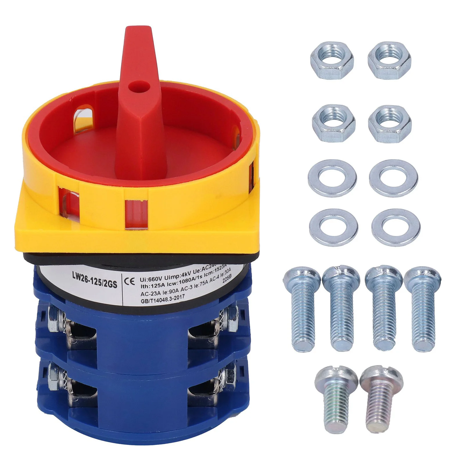 

Поворотный кулачковый поворотный переключатель, 2-позиционный селектор, поворотный кулачок с замком, 125 А, AC240 В, 440 В, поворотный кулачковый переключатель