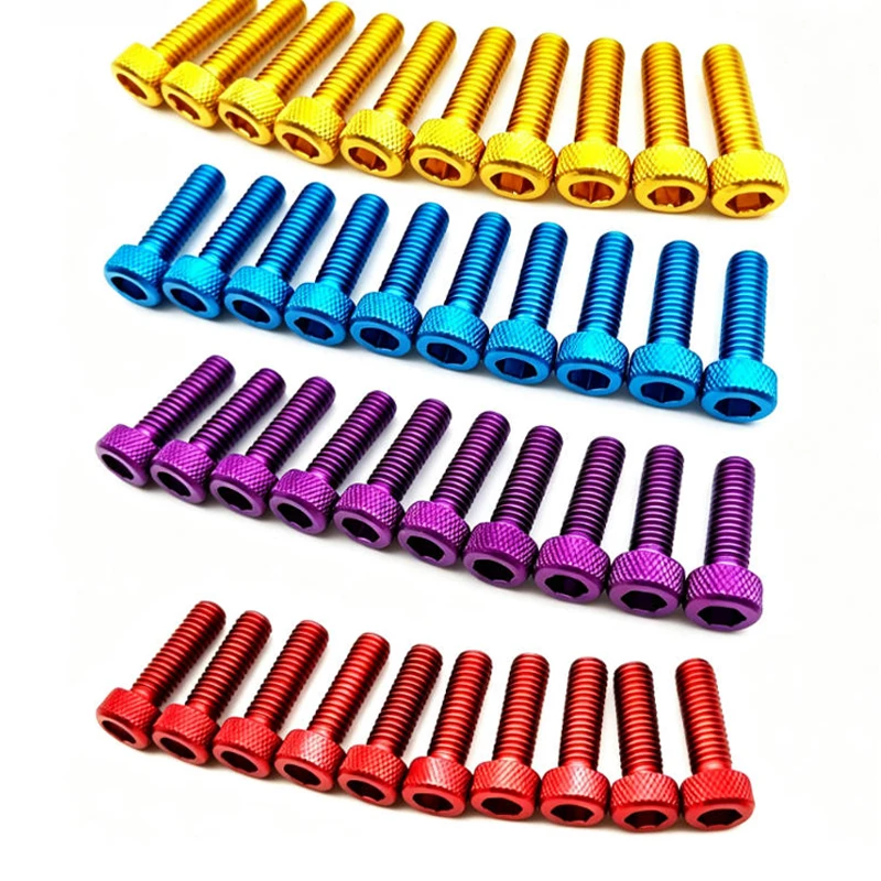 10-50PCS Motorcycle Color Screws M6x20mm Aluminum Alloy Hexagon Socket Screws Suitable for Air Deflectors and Off-Road Vehicles