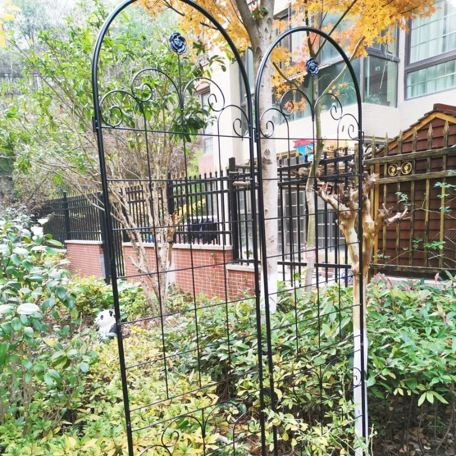 

2 Pack Metal Garden Trellis for Climbing Plants Outdoor 86.7'' x 19.7'' Rustproof Plant Support Rose Trellis Netting Trellis Bl