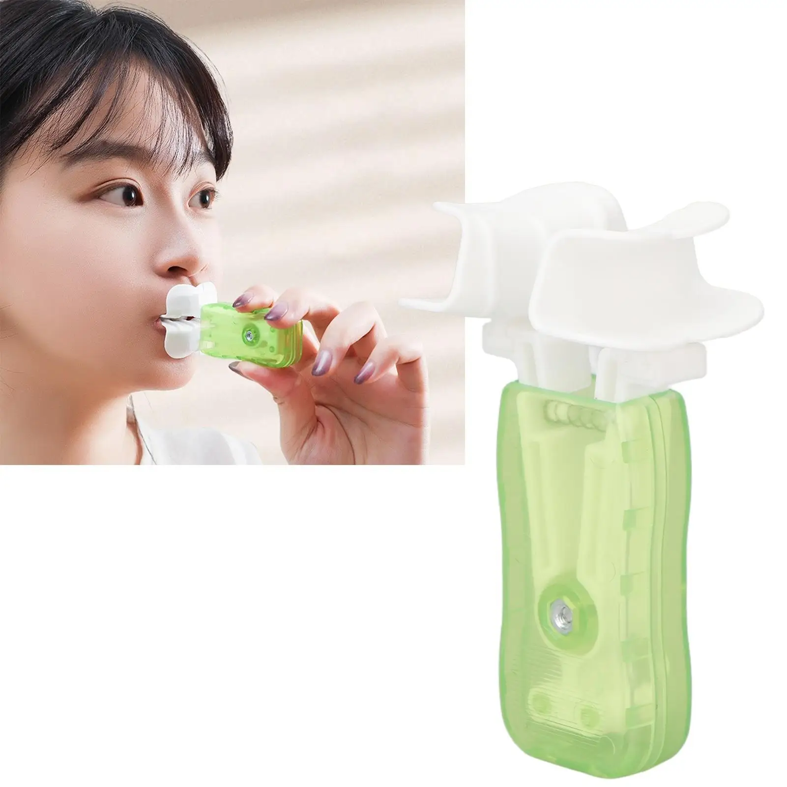 Green Oral Muscle Trainer for Sagging Prevention - Durable, Easy to Clean Slimming Device with Storage Box for daily Use