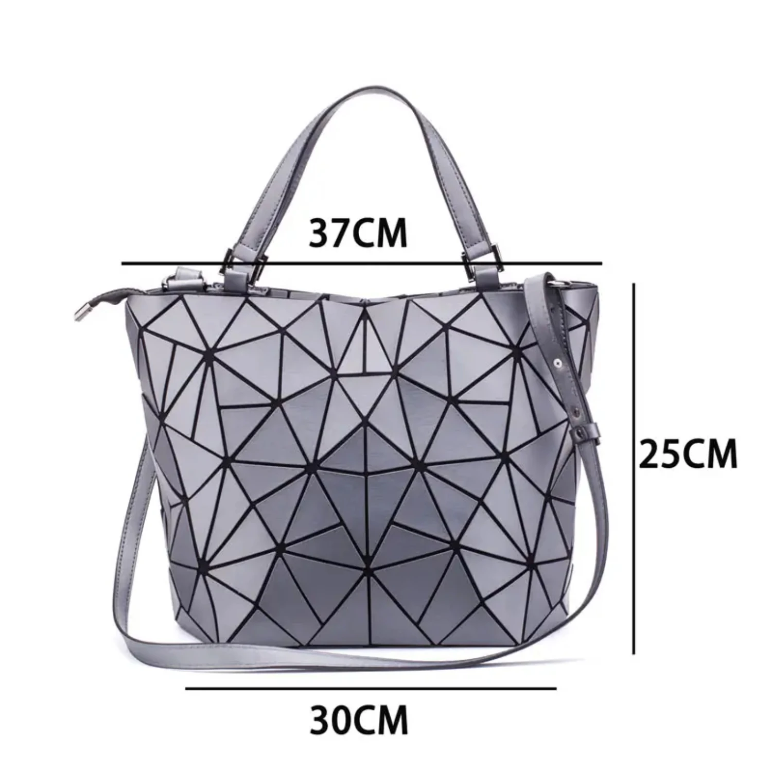 

Trendy Stylish Large Capacity Women's Color Changing Geometric Tote Bag with Laser Holographic Reflective Shoulder - Perfect Eve